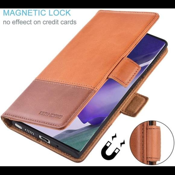 Fathers Day Gifts For Galaxy Note 20 Ultra Leather Wallet Case Credit Card Slot - Picture 4 of 7